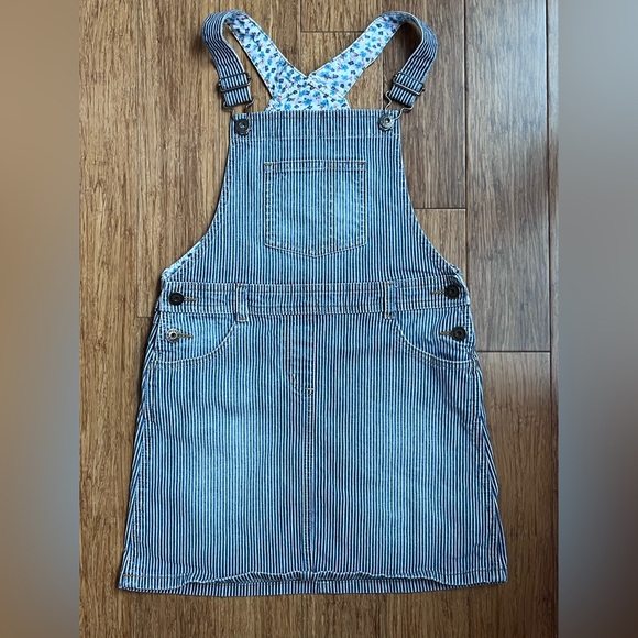 Mini Boden Other - Mini Boden 9-10 Years Denim Dress Skirt Overalls Hearts Pockets Stripe  1029